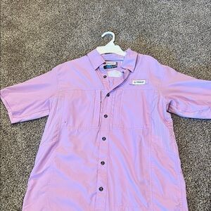 Magellan Outdoors Men's Lavender Casual Button Down Shirt